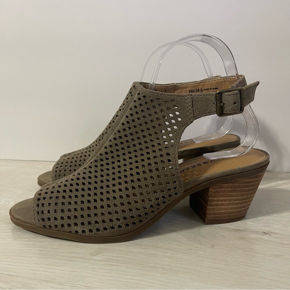 Lucky Brand Shoes - Lucky Brand LP-Bertel Women's 8M Grey Leather Heel Sandals Sling Back Shoes